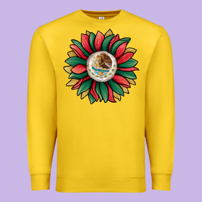 Mexican Sunflower Premium Sweatshirt Designed By Jasminsmagicworld