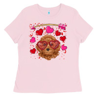 Bubblegum Pink valentine's day toy poodle Ladies Tee - RanaPortraitStore