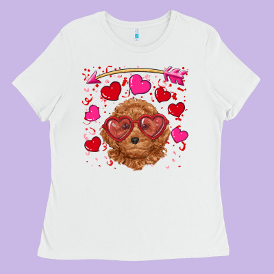 Ladies Tee valentine's day toy poodle