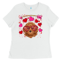 White valentine's day toy poodle Ladies Tee - RanaPortraitStore