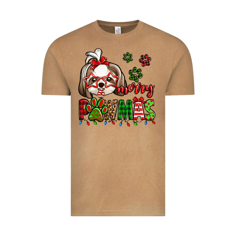Merry Pawmas Christmas Shih Tzu Vintage Tee by Jasminsmagicworld | Teevron