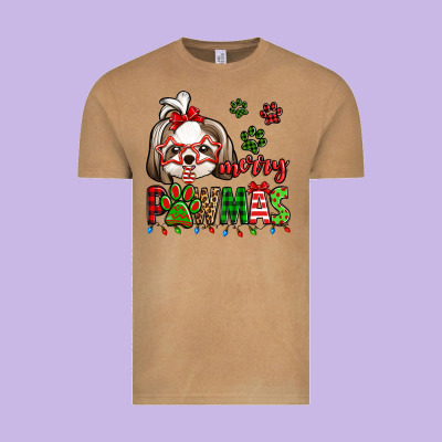 Merry Pawmas Christmas Shih Tzu Vintage Tee Designed By Jasminsmagicworld