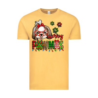 Vintage Mustard merry pawmas christmas shih tzu Vintage Tee - Jasminsmagicworld