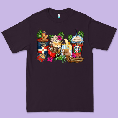 Dominican Republic Coffee Cups Premium Tee Designed By Zillion Design Studio