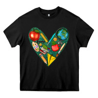 Black teacher  heart Heavy Core Tee - texasbilliewilder