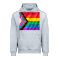 Heather Grey Pride flag Urban Hoodie - CowGirlArtShop