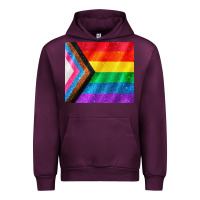 Mauve Wine Pride flag Urban Hoodie - CowGirlArtShop