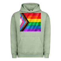 Pigment Oil Green Pride flag Urban Hoodie - CowGirlArtShop