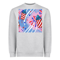 Heather Grey patriotic fireworks Heavyweight Sweatshirt - BundleAndBundleShop