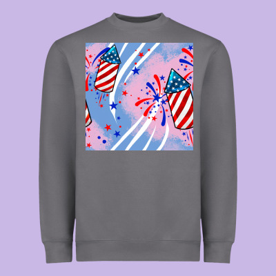 Patriotic Fireworks Heavyweight Sweatshirt Designed By Bundleandbundleshop