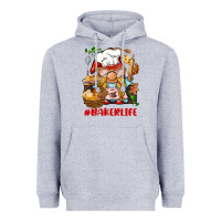 Heather Grey baker life gnome Heavyweight Hoodie - BarkalooDesign