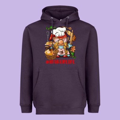 Baker Life Gnome Heavyweight Hoodie Designed By Barkaloodesign