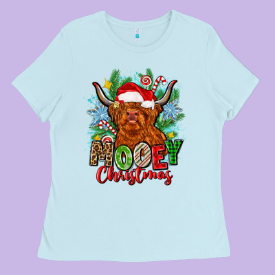 Mooey Christmas Ladies Tee Designed By Zillion Design Studio