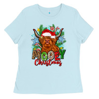 Baby Blue mooey christmas Ladies Tee - Zillion Design Studio