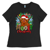 Black mooey christmas Ladies Tee - Zillion Design Studio