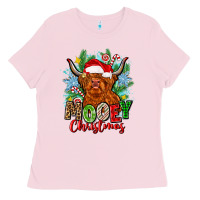 Bubblegum Pink mooey christmas Ladies Tee - Zillion Design Studio