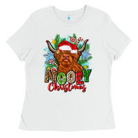 White mooey christmas Ladies Tee - Zillion Design Studio