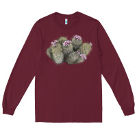Burgundy cob beehive cactus Long Sleeve Tee - LillyAllenDesigns