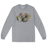 Heather Grey cob beehive cactus Long Sleeve Tee - LillyAllenDesigns