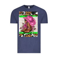 Vintage Denim cowgitl hat and roses Vintage Tee - AdoDesignShop