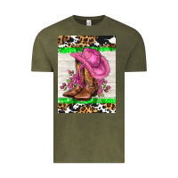 Vintage Olive cowgitl hat and roses Vintage Tee - AdoDesignShop