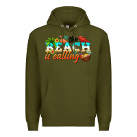 Army Green the beach is calling Premium Hoodie - NancyCooperArtShop