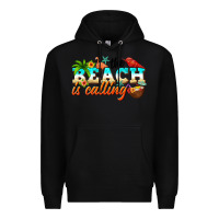 Black the beach is calling Premium Hoodie - NancyCooperArtShop