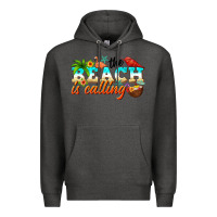 Charcoal Heather the beach is calling Premium Hoodie - NancyCooperArtShop