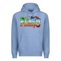 Colony Blue the beach is calling Premium Hoodie - NancyCooperArtShop