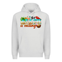 Dove Grey the beach is calling Premium Hoodie - NancyCooperArtShop