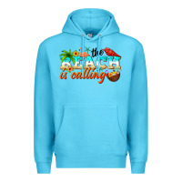 Ocean Blue the beach is calling Premium Hoodie - NancyCooperArtShop