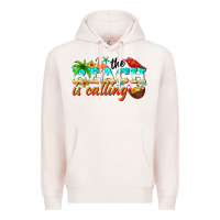 Pale Pink the beach is calling Premium Hoodie - NancyCooperArtShop