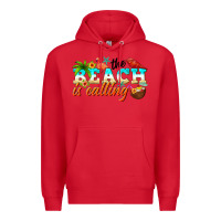 Red the beach is calling Premium Hoodie - NancyCooperArtShop