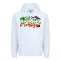 White the beach is calling Premium Hoodie - NancyCooperArtShop