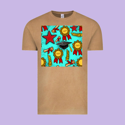 Graduation Seamless Pattern Vintage Tee Designed By Bundleandbundleshop