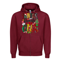 Burgundy santas favorite cna nurse Zipper Hoodie - MaliasSmallBusiness