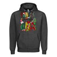 Charcoal Heather santas favorite cna nurse Zipper Hoodie - MaliasSmallBusiness
