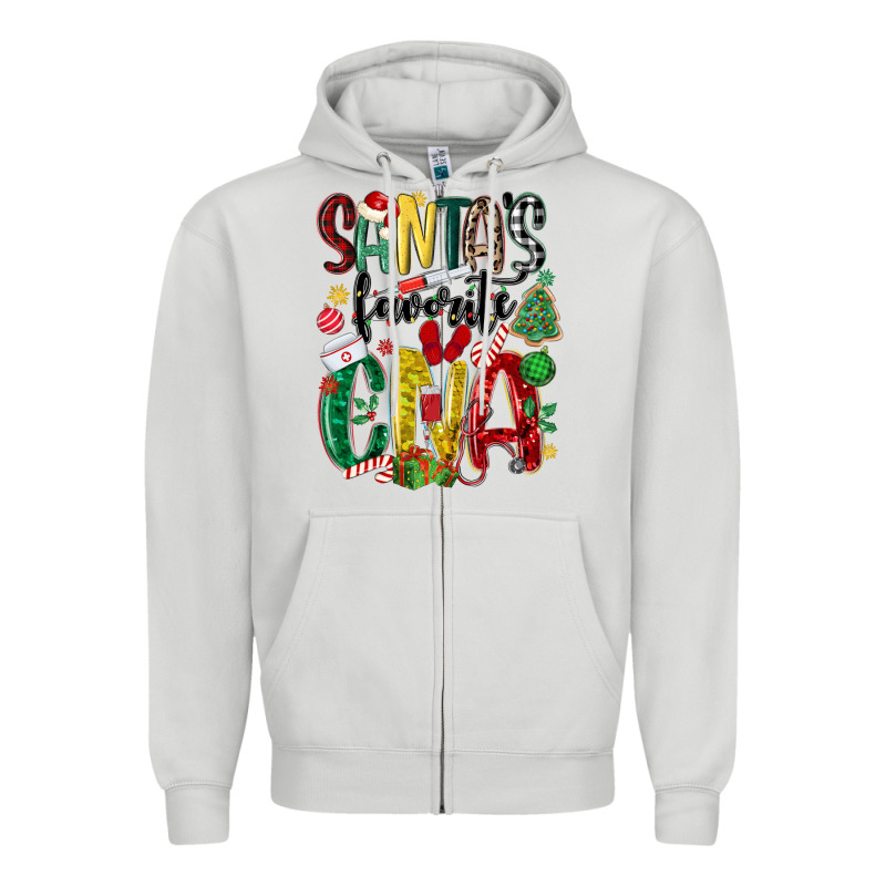 Santas Favorite Cna Nurse Zipper Hoodie by MaliasSmallBusiness | Teevron