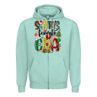 Seafoam santas favorite cna nurse Zipper Hoodie - MaliasSmallBusiness