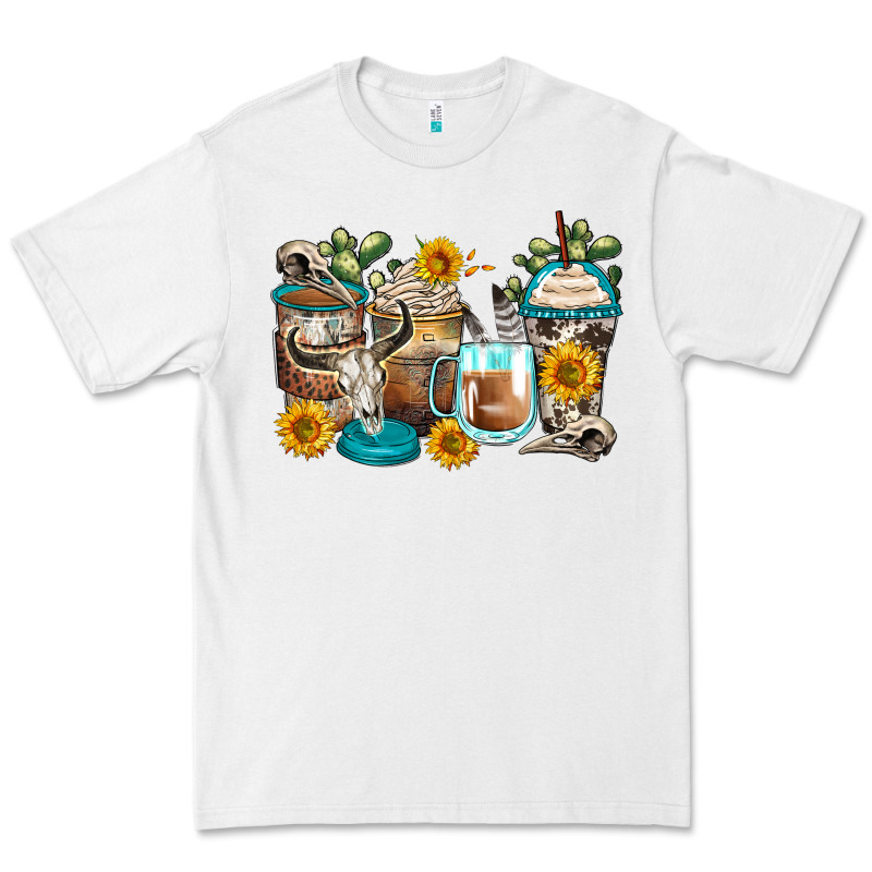 Bull Skull Coffee Cups Premium Tee by Zillion Design Studio | Teevron