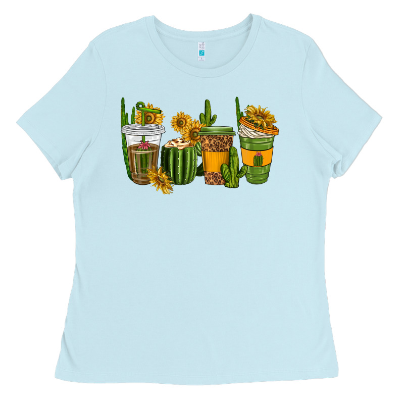 Cactus Coffee Cups Ladies Tee by texasbilliewilder | Teevron