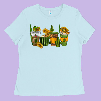 Ladies Tee cactus coffee cups