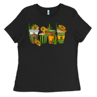Black cactus coffee cups Ladies Tee - texasbilliewilder
