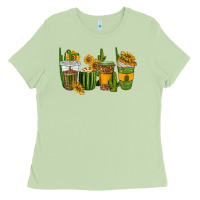 Matcha cactus coffee cups Ladies Tee - texasbilliewilder