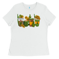 White cactus coffee cups Ladies Tee - texasbilliewilder