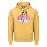 Vintage Mustard Balerina beagle with tutu Vintage Hoodie - RanaPortraitStore