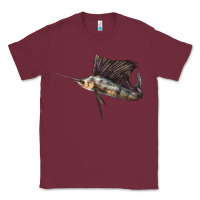 Burgundy Atlantic Sailfish Illustrations Classic Tee - LillyAllenDesigns