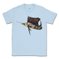 Dusty Blue Atlantic Sailfish Illustrations Classic Tee - LillyAllenDesigns