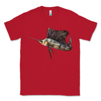 Red Atlantic Sailfish Illustrations Classic Tee - LillyAllenDesigns