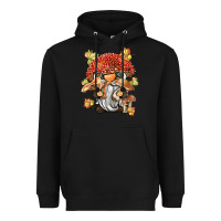 Black mushroom gnome Heavyweight Hoodie - BarkalooDesign